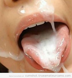 creampieshourly:  More cum covered Babes  mmmmmmmm looking at this picture is the only time in my entire life that I have ever wanted to kiss a girl and it&rsquo;s just to taste him swear I am a total cum slut and this looks like the yummiest mouthful