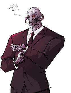 herzspalter:  Ultron in a suit, hi, I like robots.