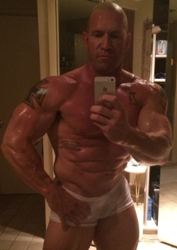 mimuscle:  Todays selfie after cardio, dripping man!  Hot