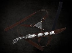 art-of-swords:  Weapons in Gaming - Assassin’s Creed - Altair’s combat knife Replica Total length: 55 cm Blade length: 39 cm Handle length: 17 cm Weight: 0.73 kg Blade thickness (base): 4.2 mm Blade width (base): 2.7 cm Altair is the name of