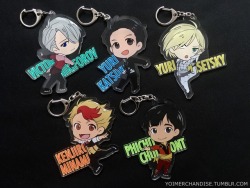 yoimerchandise: YOI x Avex Pictures Acrylic Key Holders (Vol. 3) Original Release Date:December 2016 Featured Characters (5 Total):Viktor, Yuuri, Yuri, Minami, Phichit Highlights:One of the first acrylic sets to be released for YOI, the poses here for