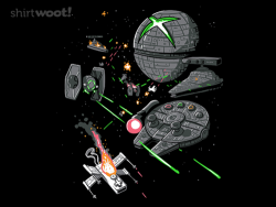 gamefreaksnz:   Console Wars by Radscoolia USD ผ Wear this shirt: while lecturing your nephews on the majesty of Tie Fighter. Don’t wear this shirt: if you’re not ready to pledge your fealty to one console faction. This shirt tells the world: “Ladies