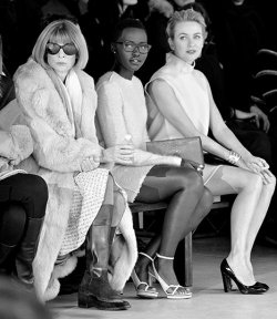 nyctogenous:  Anna Wintour, Lupita Nyong’o, and Naomi Watts at Calvin Klein f/w 2014, NYFW