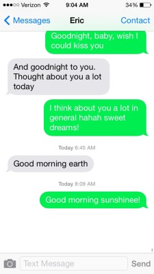 Finally got a good morning text from Boy :D