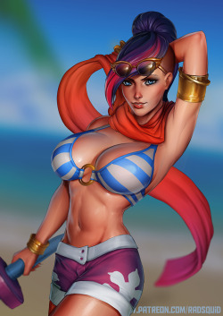 theradsquid:  Pool Party Fiora ! thank you riot for bringing these new skins after i pledged that I won’t spend any more money on your game…. ;-;streamed on www.twitch.tv/theradsquid - I’ll draw stuff that doesn’t require erasing browser history