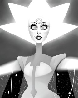 xluminaa:  Hello Starlight~   Already an icon. Whites design is everything I could’ve hoped for.  White Diamond © Rebecca Sugar and the Crewniverse  Art © xLuminaa (Joyce)