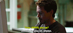 jimmythebrobot:  shadowstep-of-bast:  edgebug:  I think that a lot of the reason Jarvis has become so human is because Tony treats him like he’s human. Tony talks to Jarvis in a very colloquial way. He says “you up?” when he knows damn well that