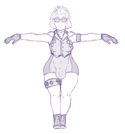 red-winged-angel:  Revamped Lisa’s uniform to look more sci-fi-y and push the semi-swimsuit look a little more while maintaining the white inner, dark outer that the buns have. 