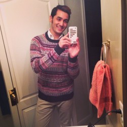 rahn-stoppable:  Fucking love sweaters! #sweater #uglysweater #fashion #style #cute #hot #gay #gayboy #instagay #selfie #mirrorshot 