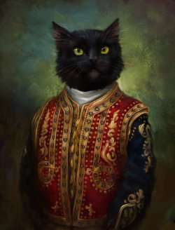 mattystew:  uggly:  Regal Cats in Oil by Eldar Zakirov  I’m into this. 