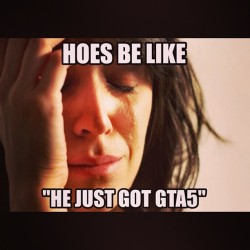 thebizone:  Hoes get no love for the rest of 2013. #meme #funny #hoesbelike #gta5 #videogames #imabouttoplay #randoms #hashtag