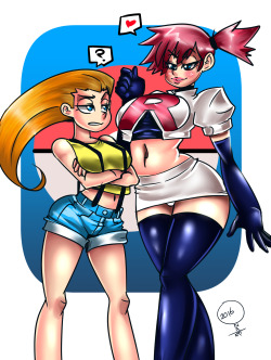COmmission by FakedioA life swap between Misty and Jessie from pokemon! :D