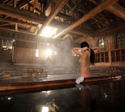 soakingspirit: oguro.keita 群馬県 法師温泉「長寿館」②足下湧出の混浴の大浴場。絶妙な温度のぬるゆはハマります。#温泉#onsen#混浴#日本の風景#群馬県#Japan 