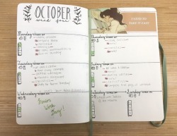 chelstudy:  〖10/30/2017〗 my spread for the last week in october~ everything has been vvv chill, but also vvv productive! i’ve been working hard on college apps and my senior project, and rewarded myself this weekend with a visit to brug bakery where
