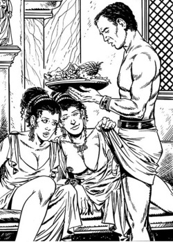Showing off the newly-made eunuch.Classic. The boss lady is so sly and smug. Prime wank-fodder for me.