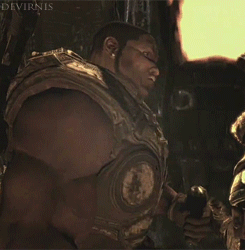 duchashka:  gears of war meme » nine scenes [4/9]  &ldquo;Delta Squad is in your house, bitch! You hear that shit? All you grubby-ass bitches are going down! Like, way down! Dead down! So down you ain’t gonna know which way is up! Your asses are gonna