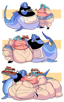bluebot777: nexis89: Hey so I’ve been absolutely wretched with a bad cold this past week but another awesome comm from Leftover-Takeout of their gal Hoshiko treating Weaver to her sushi expertise (and is eager to get her sushi on in that last panel