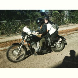 dawndavenp0rt:My first time on a motorcycle! :-*