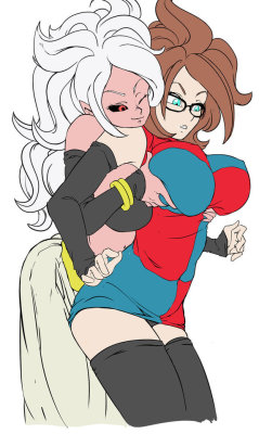emerald-octopus: A21 and Majin A21♡ | permission to post by the artist: caisamax  DO NOT ERASE CREDITS  nom noms~ ;9
