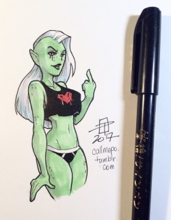 callmepo: Tiny doodle of Lord Dominator.  Markers…fun! ;9