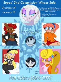 superionnsfw: WINTER COMMISSIONS ARE FINALLY HERE (again) :D!  It lasts from today to next month(January 18th)  Paypal Only, and 5 slots are open. They’ll be closed once the slots have been filled, and reopened once the full set is completed . As