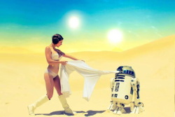asweetheartbeing40:  johnnyfeversghost:  R2D2 is such a dirty old robot.  Lol!! passionategeek and psiphinut  Smart robot!!  Except she didn’t wear a bra in the first movie so it would’ve been far more entertaining!