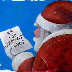 jorgedelangel:  Almost two months since the kidnaping of the 43 students by the narco-government of Iguala, and in Mexico, some homes and buildings are already decorated announcing that we are ready for Christmas time, but so far, the protests still go