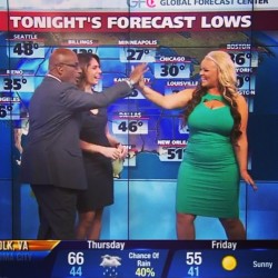 trishapaytas:  high five from Al Roker seals my career as a weather girl right? this clip in online now :)