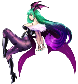 tabletorgy:  steffydoodles:  Testing 1,2,3—- Morrigan, color test, before I line later I wanted to make sure the colors looked nice! I like the outcome, still have a lot to apply before I do the final for a print later down the road.   so beautiful