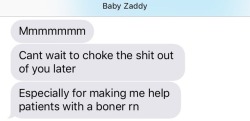 goldbloodedbabe:sexting ppl at the most inappropriate time is my specialty, he’s at work w a boner and sweat pants 😂
