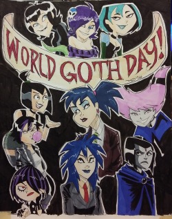 thegreatdyldo:  Colored in my World Goth Day 2016 picture! (11x17 Bristol board)Yes, I know some of these ladies aren’t technically goth, or I left some out. Buuuuut shut up nerd, I’ll do another next time. Hope you all dig it!