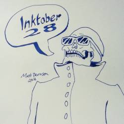 Dr.  Skull reminds us what day of Inktober it is.   #inktober #ink #drawing #art #polarblue #noodlers #skull #artistsoninstagram #artistsontumblr #pentelparallelpen #pentel
