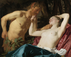   Gerard van Honthorst (Dutch, 1592-1656)Satyr and Nymph, 1623Oil on canvas, 104 x 131 cm; Broere Charitable Foundation Collection  