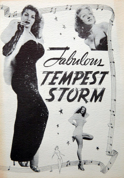 Fabulous  Tempest Storm    Cover design of her mid-50’s promo press booklet..