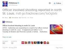 iwriteaboutfeminism:  Less than 3 miles from where Michael Brown was killed in Ferguson, another young black man was gunned down by police this afternoon in North St. Louis. 