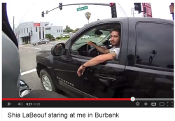 shockybabes:  voodoopoet:  shockybabes:  You’re driving down the street There’s no one around and you’re stuck at a red light Out of the corner of your eye, you spot him Shia LaBeouf  Trying to drive far from Shia LaBeouf He’s in a fucking car