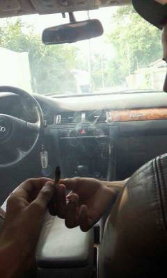 Blazing up in an Audi :D