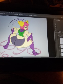 purple-mantis:  Working on a quick promo animation for my galleries. I changed up Puce’s color palette (again) after a stream today, but Im kinda digging this one…  Anywho stuff incoming.   &lt;3 &lt;3 &lt;3
