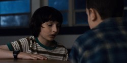 You can see the struggle of this kid, he was all happy talking about family and stuff and when El says “You would be like my brother” he realized that, he literally is one step into the brother-zone and he tries hard to avoid that.You can do it Mike,