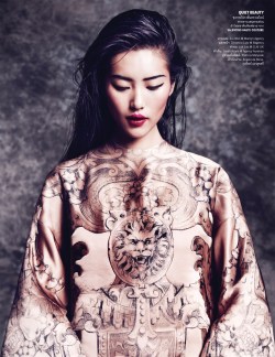 blissfully-chic:  Liu Wen for Vogue Thailand, October 2013  