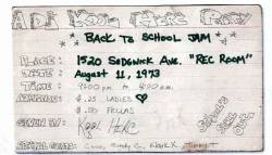 40 YEARS AGO TODAY  |8/11/73| DJ Kool Herc&rsquo;s Back To School Jam. On this day, Hip Hop was born at a  party in the Bronx.