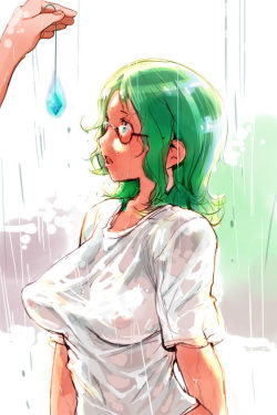 chocolatehucow:  “Look you sick bastard! I know what you did to my sister!” She bellowed as the rain poured over her. The water soaked her and her shirt quickly, her nipples hardening and her breasts shown to him. She was too angry to care. She wanted