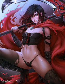 aromasensei: Ruby Rose from RWBY   ヽ(♡‿♡)ノ   NSFW versions will be avaible on my PATREON!   (´• ω •`) ♡ ♥ Twitter ♥ Gumroad ♥ DeviantArt  ♥ Insta  ♥  yummy ;9