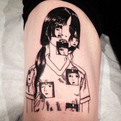 joelrich:  Shintaro Kago for Niall. #tattoo #tattooartist #blackwork #blackworker #bw #ink #manga #kago #shintarokago 