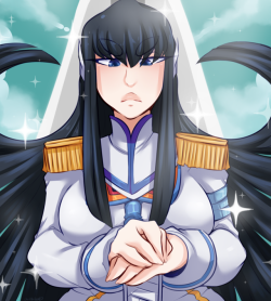 queenchikkibug:drew this either in the beginning or last year. gift for a friend, they wanted me to draw Satsuki from KLK so here’s my take on her!