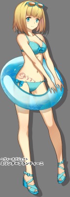nagi ryou heavy object milinda brantini bikini cleavage heels megane swimsuits tagme tattoo transparent png | #338826 | yande.re