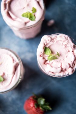intensefoodcravings:Strawberry Rosehip Frozen Yogurt | Half Baked Harvest