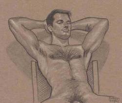 Drawing of nude male by Anthony Gonzales