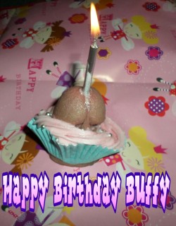 buffyloveshersls:  Happy Birthday Buffy!!  Let’s celebrate with a cock cake! (only one cock was slightly injured in the making of this photo). Hope you have a wonderful day- we’ll be thinking of you. Love Bii and Ess  xxxx A wonderful birthday wish