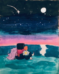 quinns-art-box:  forgot to take a photo of it last month but I did this for a sketchbook project in my art class! inspired by that last shot from change your mind which i thought was really pretty also!! hey!! 100th post! 
